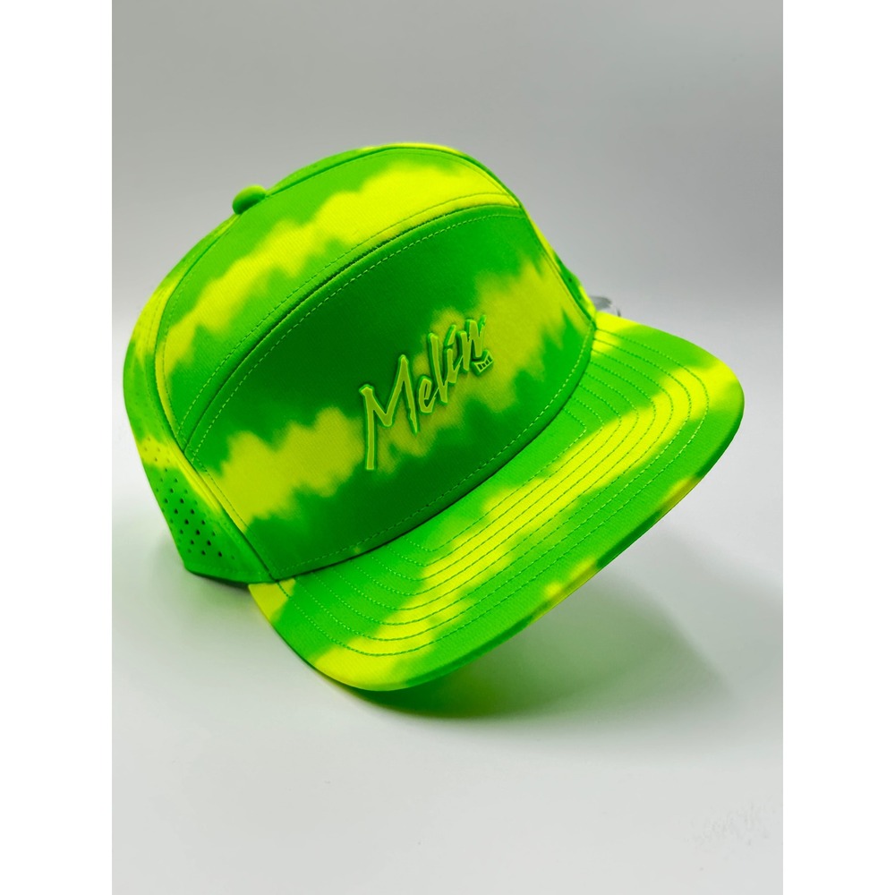 Melin Trenches Hydro Hat Mens Classic Green Yellow NWOT Tie Dye Snapback